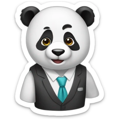 buissness man panda sticker