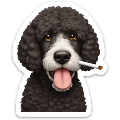 Spanish water doodle smoking sticker