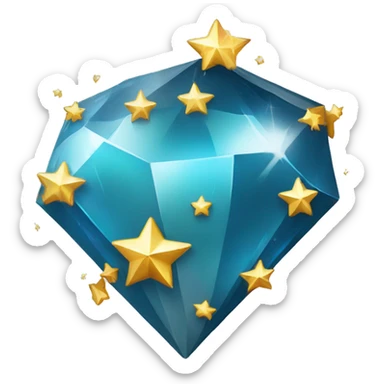 Un diamante brillando con estrellas  sticker