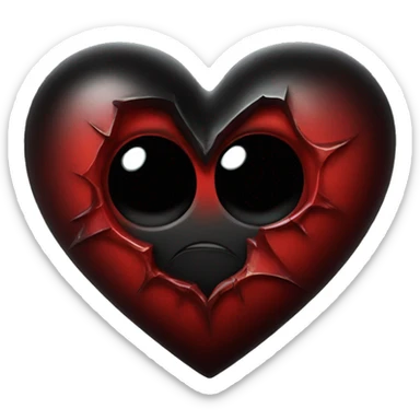 Red and black gothic heart sticker