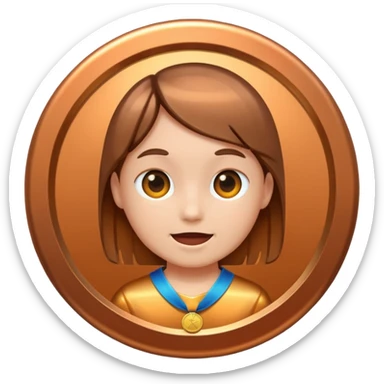 bronze medal. no face sticker