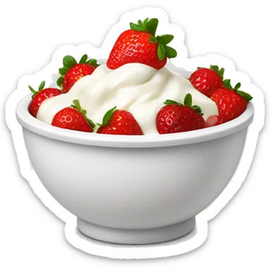 Yogurt bowl with strawberries  sticker