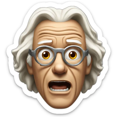 Doc brown from back to the future looking surprised sticker