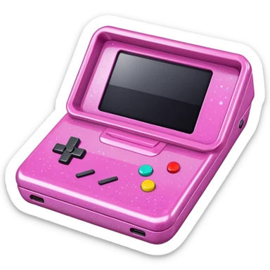 glittery pink 90s retro game console sticker