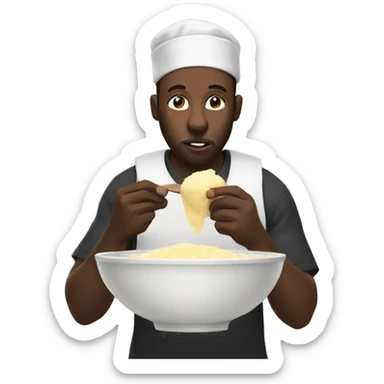 Black man eating fufu sticker