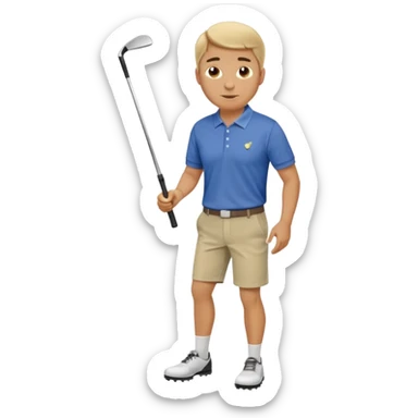 man playing golf full body sticker