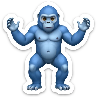 a blue gorilla with no legs sticker