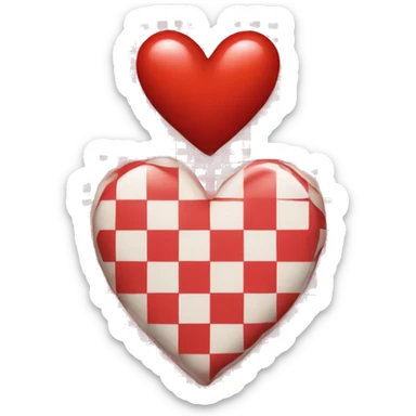 red and white gingham heart sticker