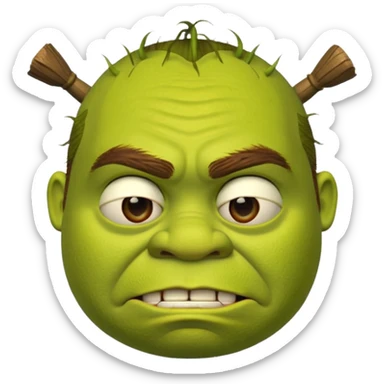 a shrek emoticon made from periods sticker
