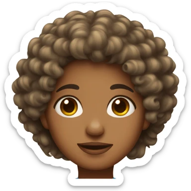 Girl with curly hair and poofy hair sticker
