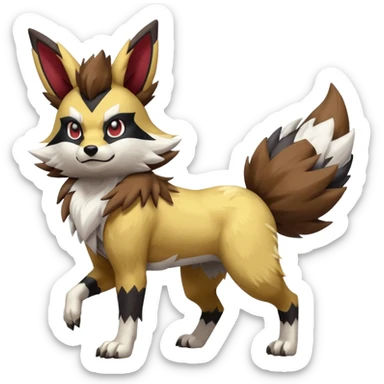 Zeraora-Eevee-Obstagoon-Buneary-Lycanroc-fusion sticker
