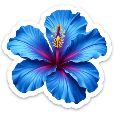 Blue hibiscus flower sticker