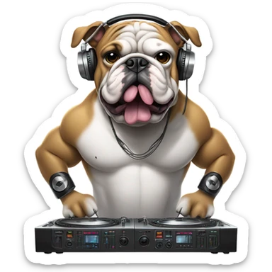 Bulldog dj sticker