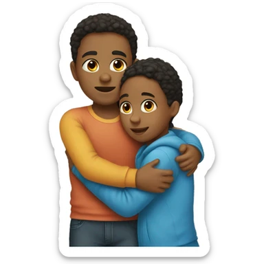 Sister hugging her big brother sticker