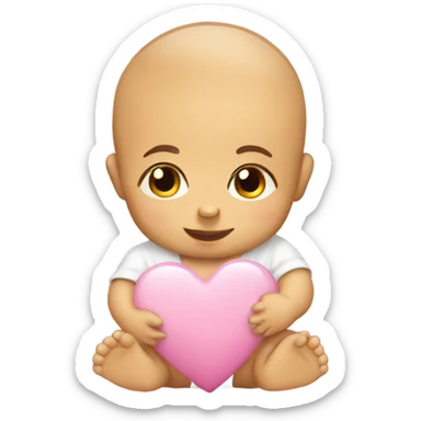 Baby with heart sticker