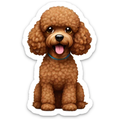 Brown mini poodle  sticker
