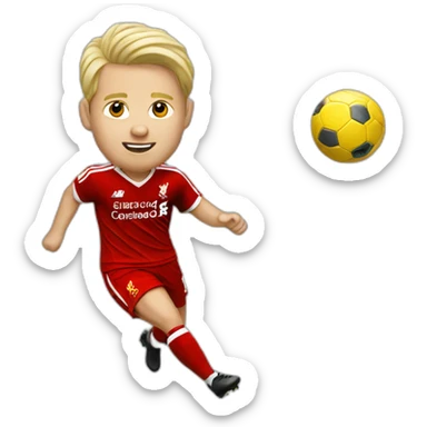 blonde liverpool player kicking sticker