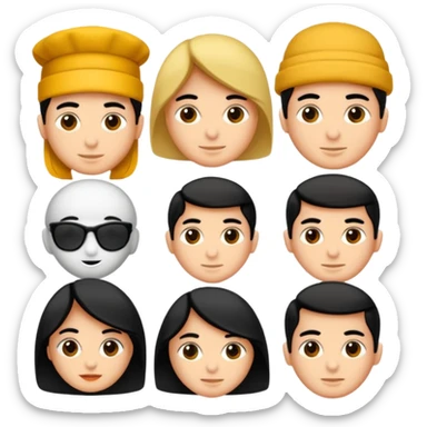 Saçı uzun ve arkadan bağlı, beyaz tenli, sakallı 24 yaşlarında olan bir erkek çiz sticker