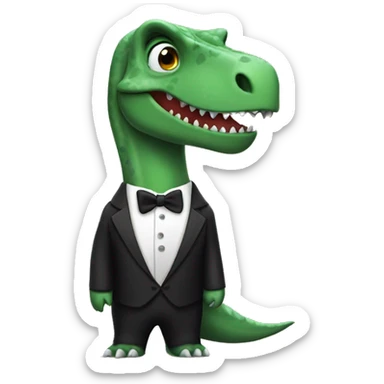 Dinosaur in a tux sticker
