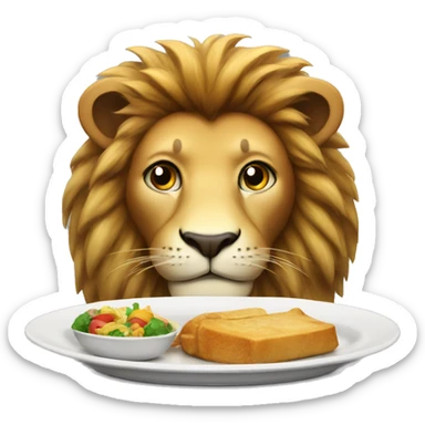 Lion with a plate of food sticker