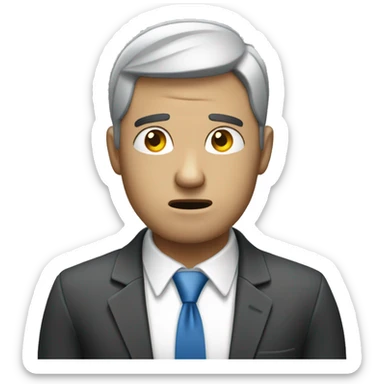 stressed business man waiting for call sticker