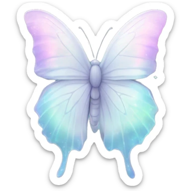 Pastel white iridescent nebula butterfly sticker