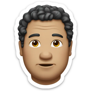 An overweight middle-aged man with black curly hair. sticker