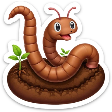 singing earthworm sticker