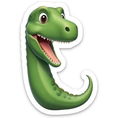 phallic-shaped diplodocus neck emoji with light humor, no text sticker