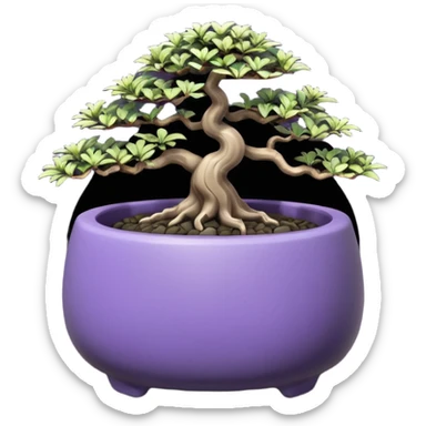  Earthenware small short squat black-purple tiny bonsai  sticker