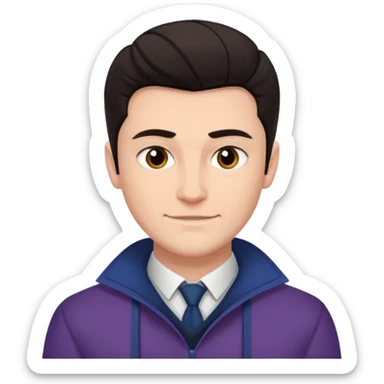 Connor Storrie as ilya rozanov from heated rivalry smirking sticker