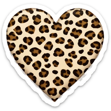 heart with a leopard print patern sticker