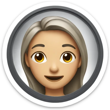 Smiling woman looking to herself in a mirror  sticker