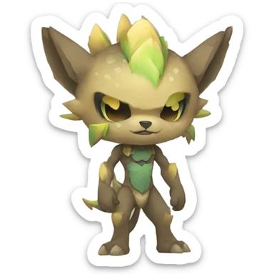 a anthro chibi-style rock-type-ground-type Fakémon-hybrid full body sticker