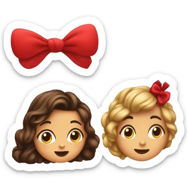 kisses and bow  sticker