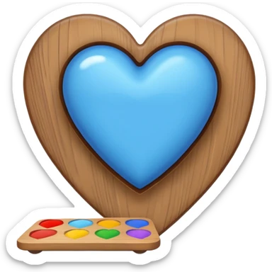 blue heart with a palette sticker