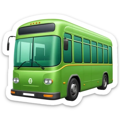 green electric bus with a large green euro bill, no text on the bus sticker