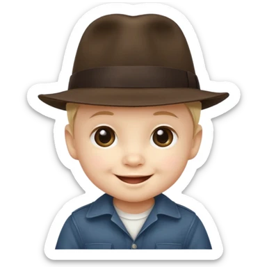 a baby with fedora  sticker