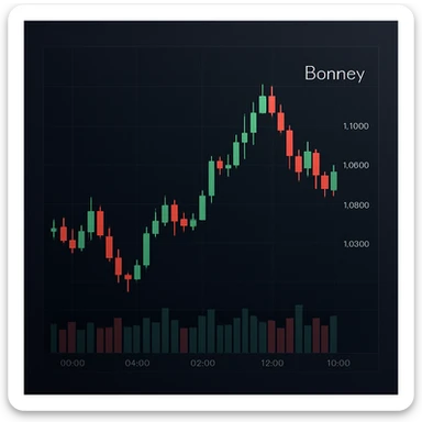 a clean and modern forex trading chart with the name Bonney sticker