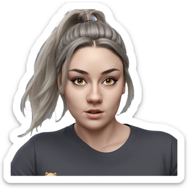 realistic portrait of girl sticker