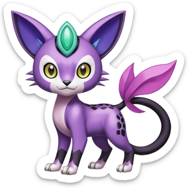 Meloetta-Noibat-Gatomon-Liepard-Pokémon-Digimon-Fakémon-fusion-hybrid-creature sticker