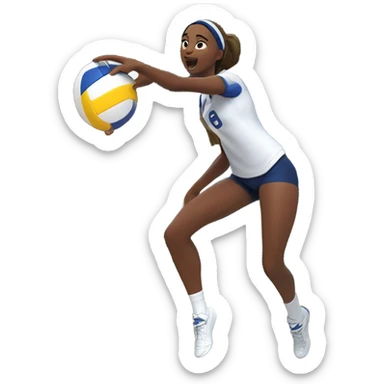 Volleyball player sticker