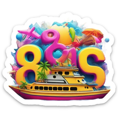 80's Cruise Year 9 written in graffiti style  sticker