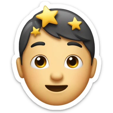 Emoji with stars on head sticker