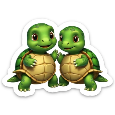Turtle best friends having a conversation  sticker