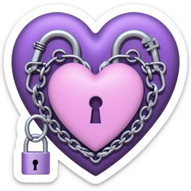 pastel goth heart with key and lock sticker