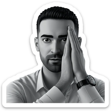 monochrome portrait of a man sticker