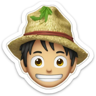 a men who somke weed on a luffy sticker