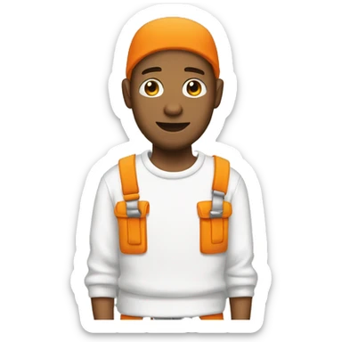 Prisionero blanco con ropa totalmente anaranjada sticker