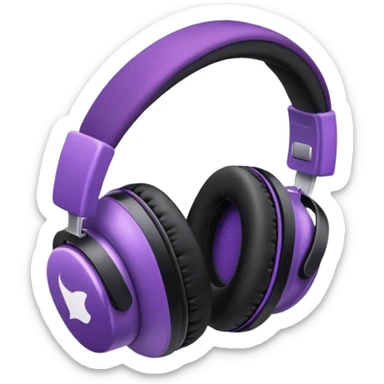 apple air max headphoness with bow on the right side black and purple  sticker